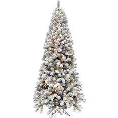 Fraser Hill Farm 10-Ft. Flocked Alaskan Pine Christmas Tree