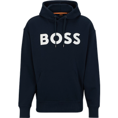 HUGO BOSS Logo Print Hoodie - Dark Blue