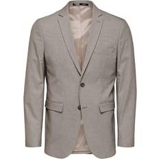 Selected Homme Slim Fit Suit Jacket - Brown Houndstooth