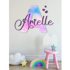 Cryptonite Multiple Fonts Custom Name, Initial & Hearts Shimmer Colors Printed Wall Stickers