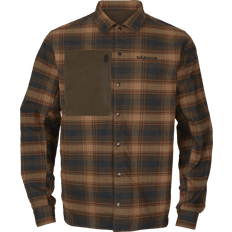 Härkila Herre Skjorter Härkila Men's Eirik Reversible Shirt Jacket - Dark Warm Olive/Burgundy