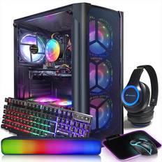 STGAubron 16 GB Desktop Computers STGAubron Gaming PC Diamond Black,Intel Core i7 up to 3.8G,Radeon RX580 8G,16G,1TB SSD