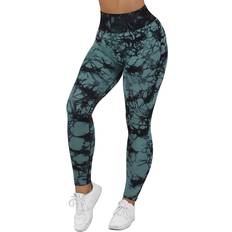 Tie Dye Tights Mooslover Seamless Training Leggings - Blue Tie-Dye