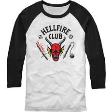 Fifth Sun Men's Hellfire Club 3/4 Sleeve Raglan T-shirt - White/Black