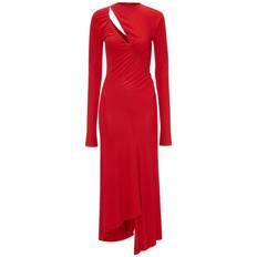 Victoria Beckham Asymmetric Slash Jersey Dress - Crimson