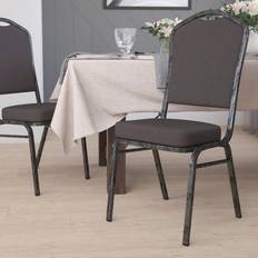 Flash Furniture FD-C01-SILVERVEIN-GY-GG HERCULES Series Crown Back Stacking Kitchen Chair