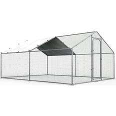 Chicken Runs Hen House for Yard with Waterproof and Anti-UV Cover 130.7 Square Feet