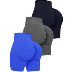 Tennis Tights OQQ Women's Butt Lifting Yoga Shorts - Black/Grey/Blue