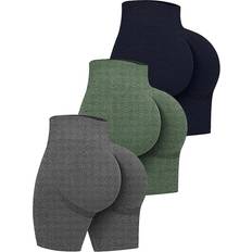 Tennis Tights OQQ Women's Butt Lifting Yoga Shorts - Black/Armygreen/Grey