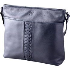 Leather Crossbody Bag - Navy