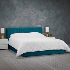 Blue - Double Beds Bed Frames LPD Furniture Berlin Velvet Ottoman 137x200cm