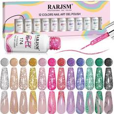 Rarjsm Glitter Nail Art Gel 12-pack