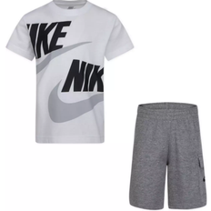 Nike Little Kid's Hibrido Cargo Set - Carbon Heather/White