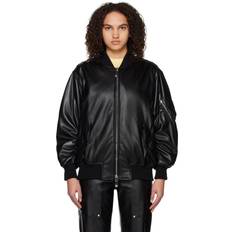 Stella McCartney Bomberjacke aus Lederimitat Schwarz S-M