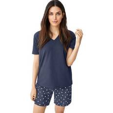 Ellos Underwear Ellos Plus Women's 2-Piece Short Sleep Set in Navy White Dot Size 34/36