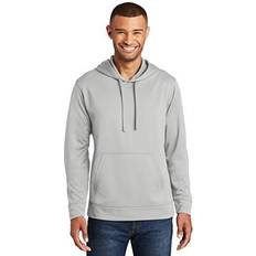 Port & Company PC590H Performance Fleece Pullover Hooded Sweatshirt in Silver