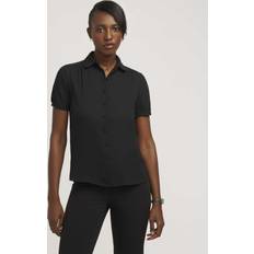 Anne Klein Shirts Anne Klein CapSleeve ButtonUp Blouse Black Black