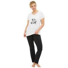 Ellos Clothing Ellos Plus Women's Screen-Print Sleep Tee in White Size 26/28