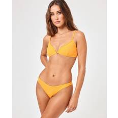 Gold Bikini Tops L*Space Ribbed Helena Bikini Top Sunshine Gold