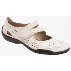 Boots Ros Hommerson Wide Width Women's Chelsea Mary Jane Flat in Winter White Size W