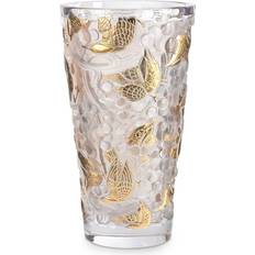 Lalique Merles Et Raisins Large Gold Stamped Vase