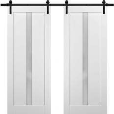 SartoDoors Double Barn Sliding Door Clear Glass (x82.7")
