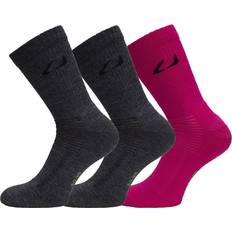 Herre - Rosa Undertøy Ulvang Allround Socks 3-pack - Beetroot/Charcoal Melange