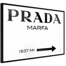 Artgeist Inramad Tavla - Prada White Guldram 60x40 Poster