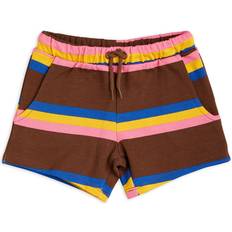 116/122 Hosen Mini Rodini Stripe Sweatshorts Brown 140/146 140/146