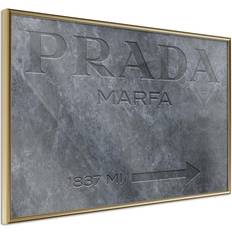 Artgeist Inramad Tavla - Prada Grey Guldram Poster