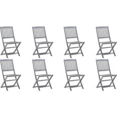 Grey Patio Chairs vidaXL 8x Solid Acacia