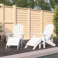 Auringonvarjotuolit vidaXL Adirondack Puutarhatuolit 2 kpl HDPE Valkoinen