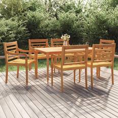6 Patio Dining Sets vidaXL piece Garden Patio Dining Set, 1 Table incl. 6 Chairs