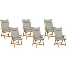 Beliani Shumee Set 6 wooden garden chairs