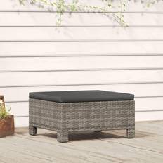 Rotin Synthétique Tabourets d'extérieur vidaXL Repose-pied De Jardin Avec Coussin Pouf Ottoman