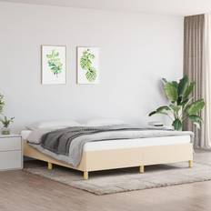 Senge & Madrasser vidaXL stof cremefarvet Sengeramme