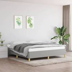 Strutture letto saldi vidaXL Giroletto Grigio Chiaro 160x200 cm Tessuto