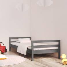 90cm Strutture letto vidaXL Giroletto Grigio 90x200 cm In Legno Massello di Pino