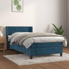 Blau Betten vidaXL Samt Blau, 80 Boxspringbett