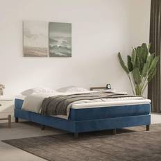 Materassi a Molle vidaXL Blu Scuro 140x190x20 cm In Velluto Materasso a Molle