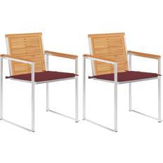 Röda - Teak Stolar vidaXL Trädgårdsstolar 2