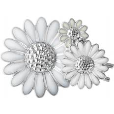 Georg Jensen DAISY HAIR CLIP SILVER WHITE ENAMEL