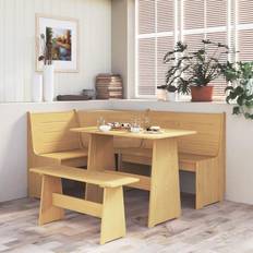 vidaXL Solid Wood Pine Corner Honey Garden Bench