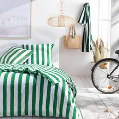 Coton Couvre-lits Today Housse De Couette Summer Stripes 240x220 cm - Vert Couvre-lit Vert