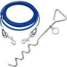 Bunty Dog Puppy Outdoor Tie Out Lead Leash Extension Wire Cable Metal Stake Anchor