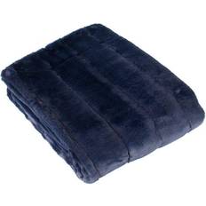 Paoletti Empress Faux Fur Blankets Blue