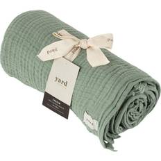 Cotton Blankets Lark Crinkle Cotton Fringed Blankets Green