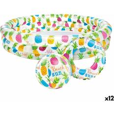 Badpool Intex Uppblåsbar plaskpool för barn Ananas Ringar 248 L 132 x 28 x 132 cm 12 antal