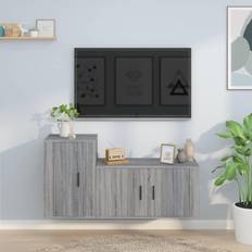 Grå - Træ TV-borde vidaXL Tv-skabssæt 2 dele TV-bord