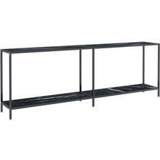 Vetro Consolle vidaXL Tavolo Nero 220x35x75.5 cm Consolle